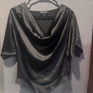 Rachel Zoe Black Satin Bodysuit
